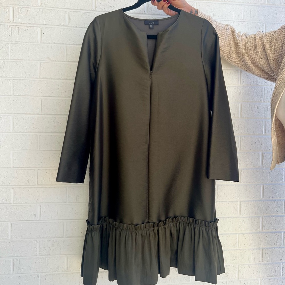COS Frilled A-line Green Dress